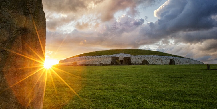 Winter sunlight at Newgrange World Heritage Site 